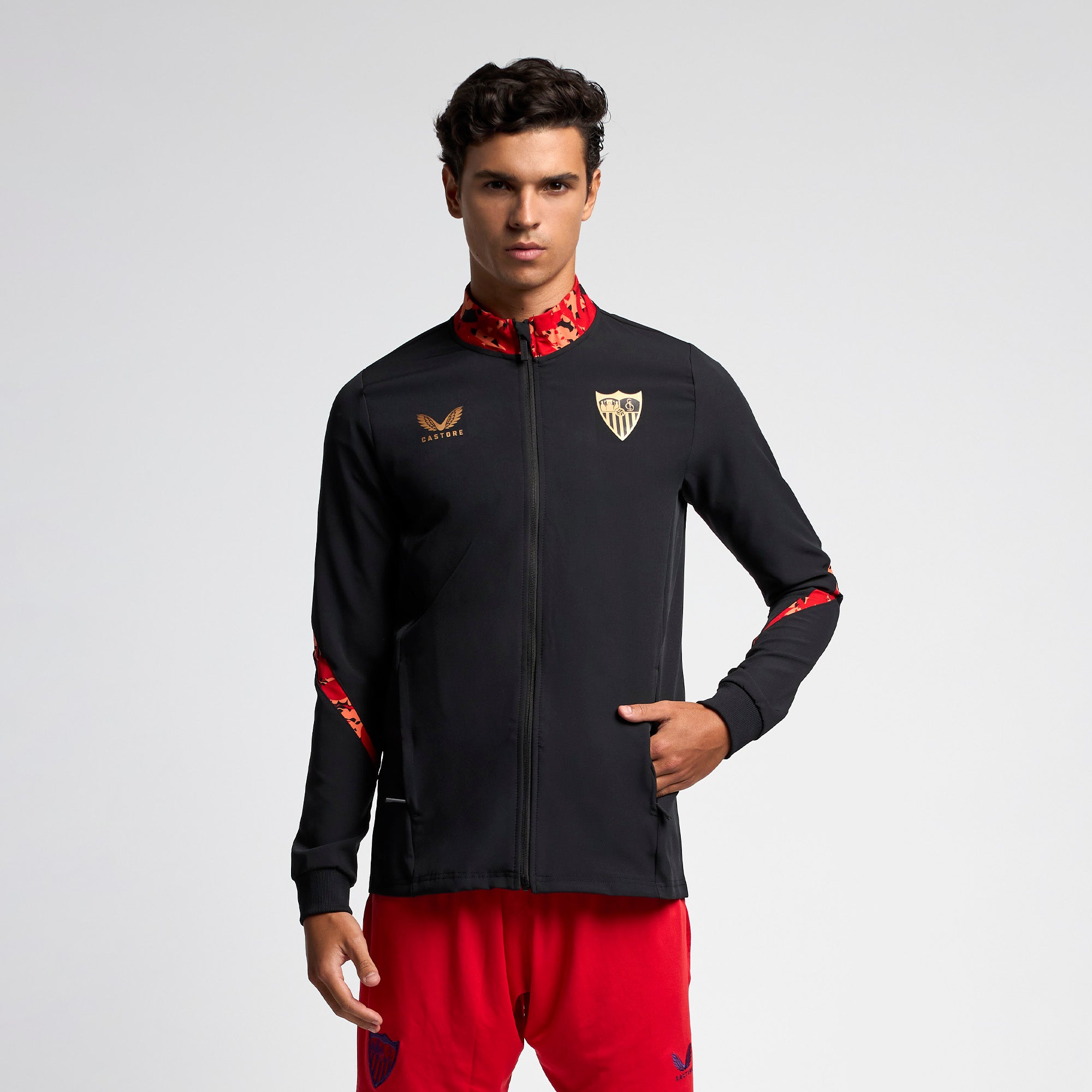 Tracksuit Sevilla Fc Jacket Men's Sevilla FC Red Tracksuit Top