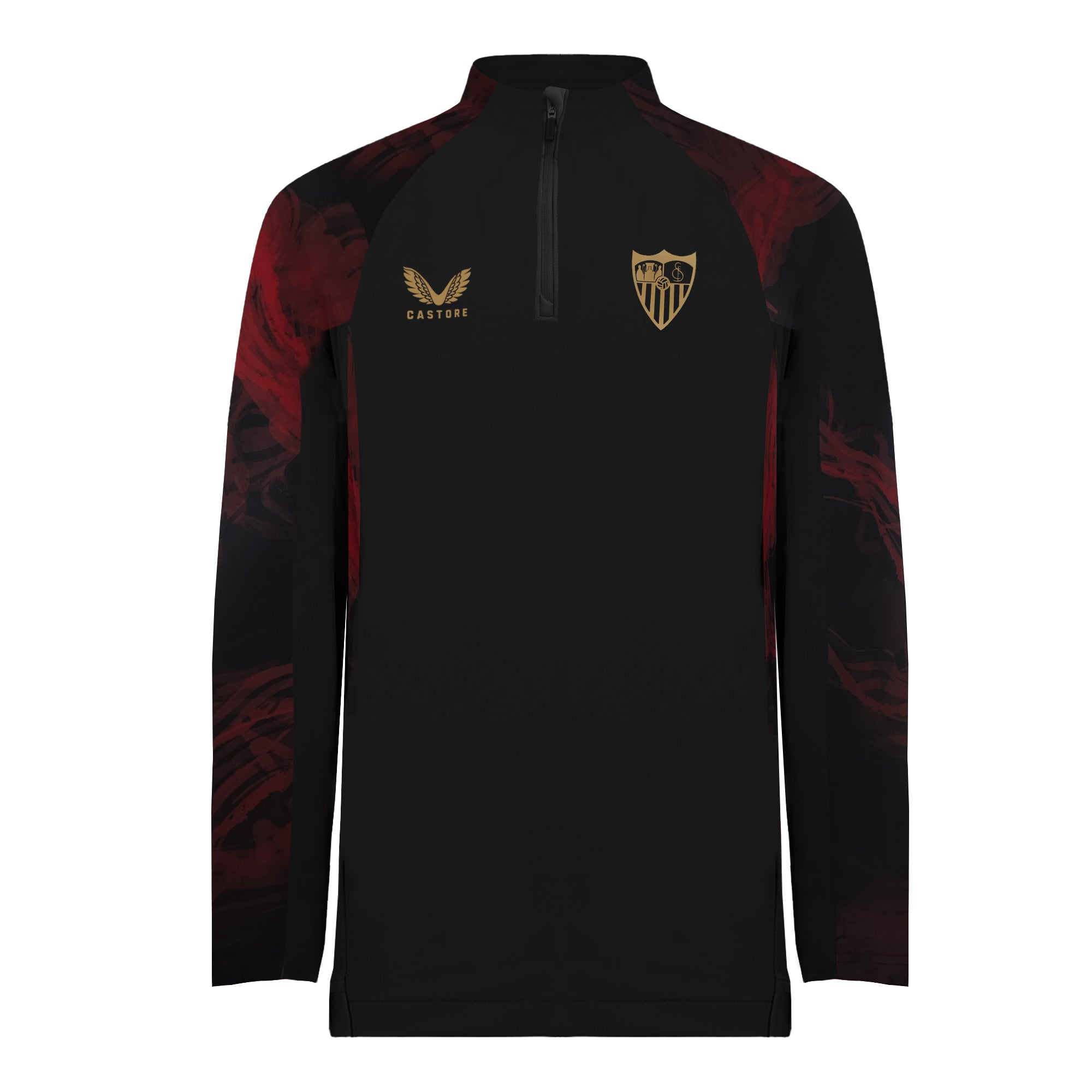 Sudadera negra media cremallera entreno niños Sevilla FC 24/25