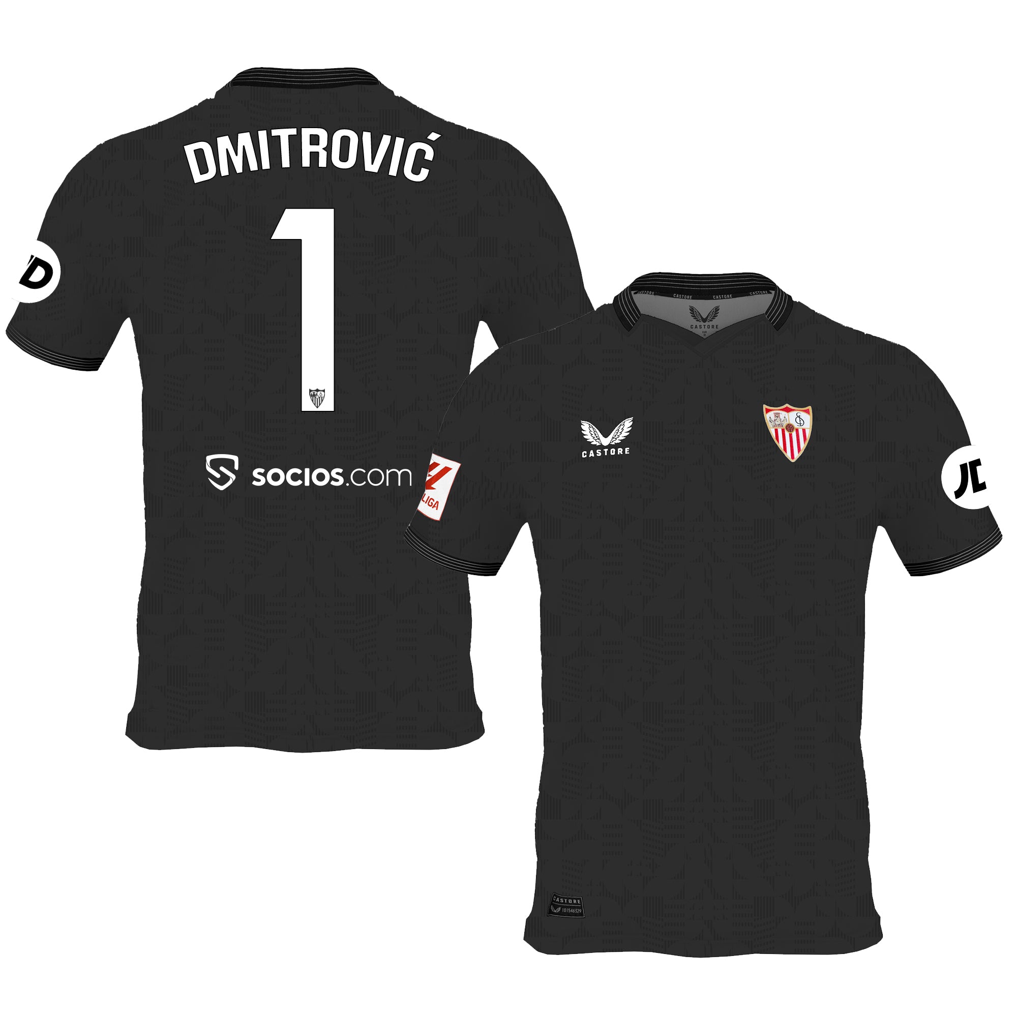 Camiseta 1ª Portero Sevilla FC 23/24 Dorsal 1 Dmitrović para niños
