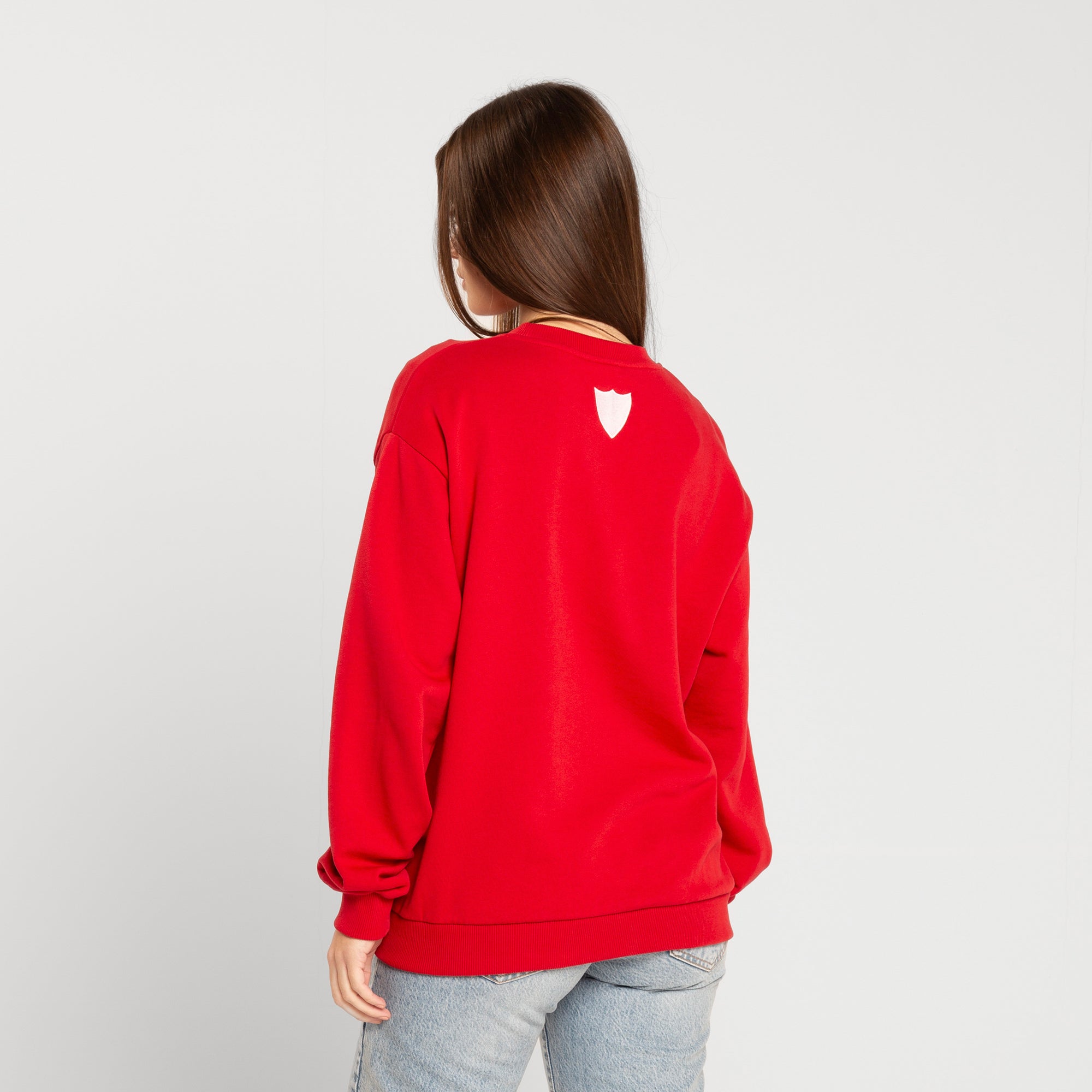 Women's Red sweatshirt with crests 23/24