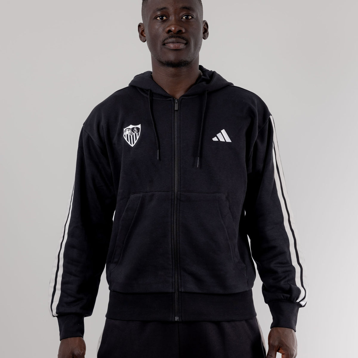 Sudadera adulto con capucha Sevilla FC 25/26 negra