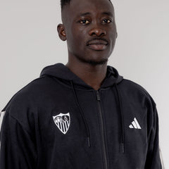 Sudadera adulto con capucha Sevilla FC 25/26 negra