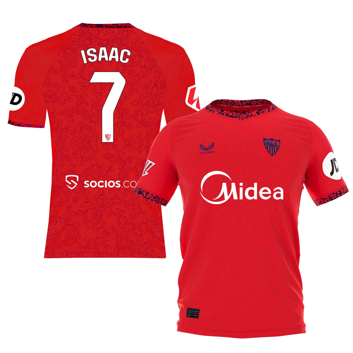 Personalización para Isaac Camiseta 2ª adulto 24/25 L / Red
