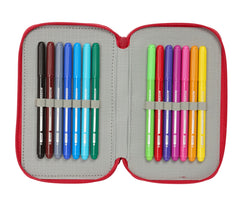 Estuche triple 37 pcs rojo 25/26