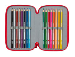 Estuche triple 37 pcs rojo 26/27
