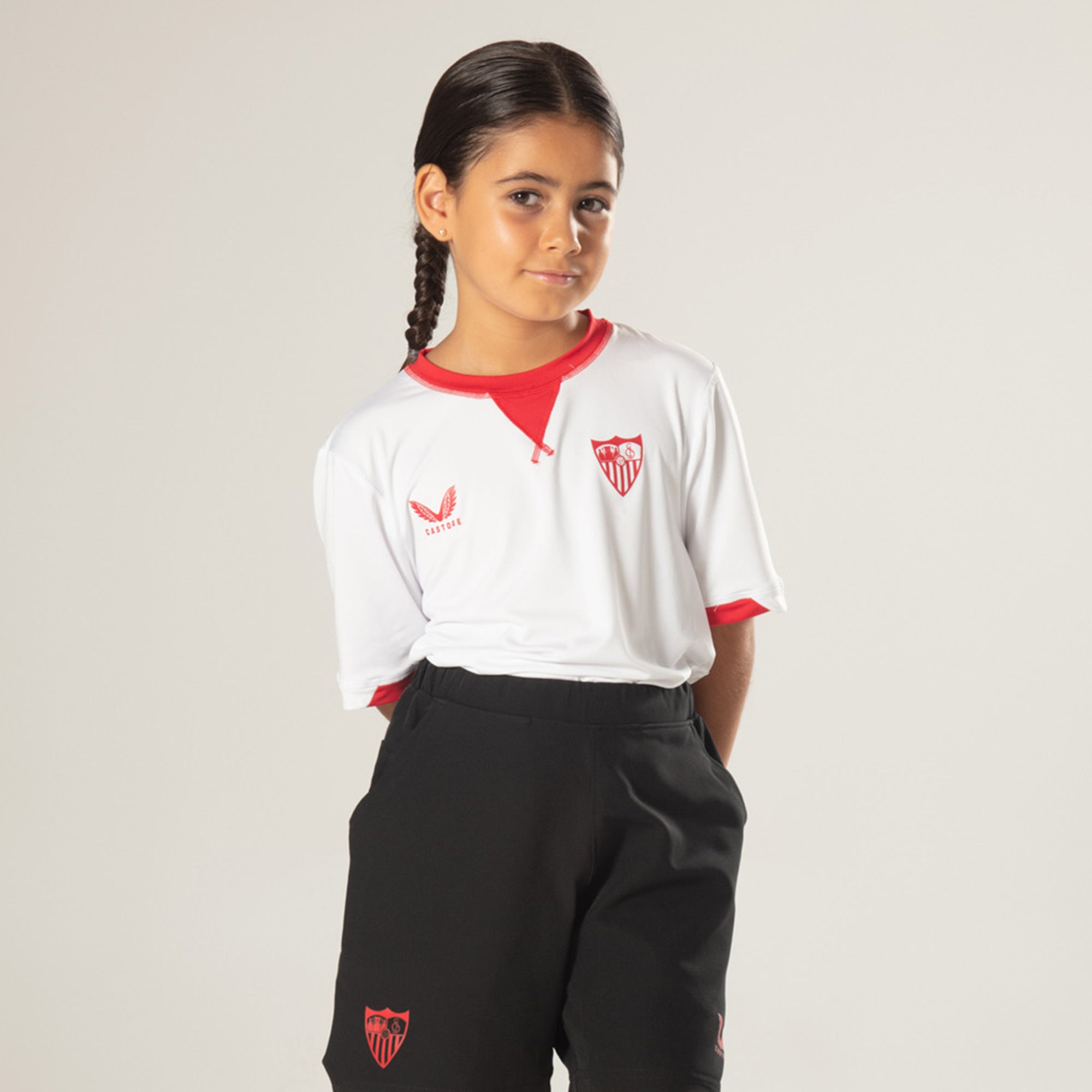 Kids Sevilla FC Travel Collection White T-Shirt 23/24