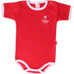 Red 'decuna' bodysuit for babies