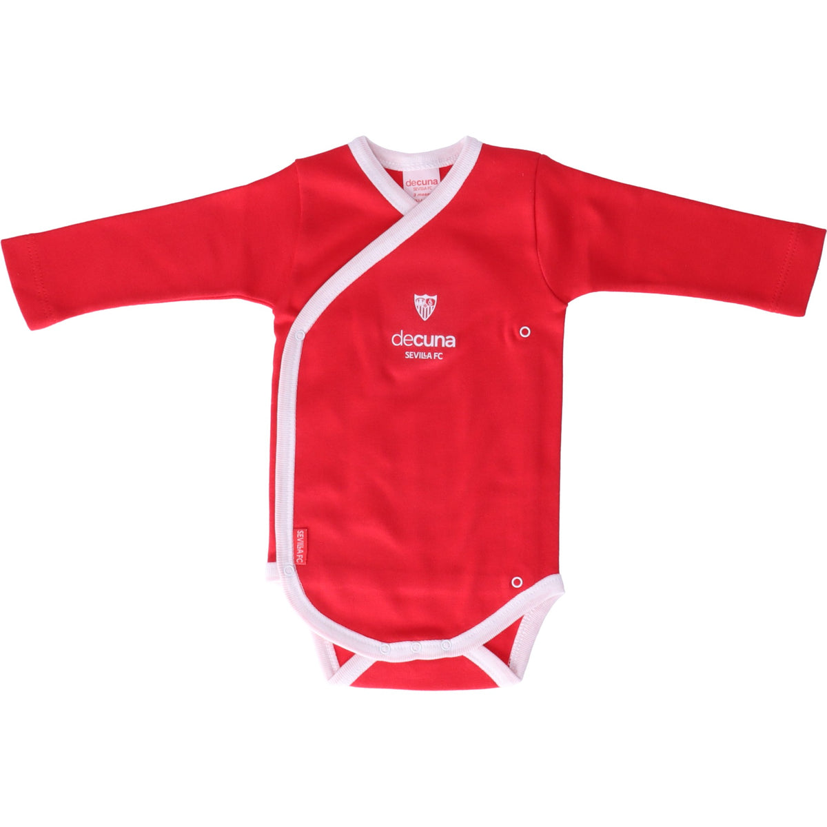 Red 'decuna' baby bodysuit