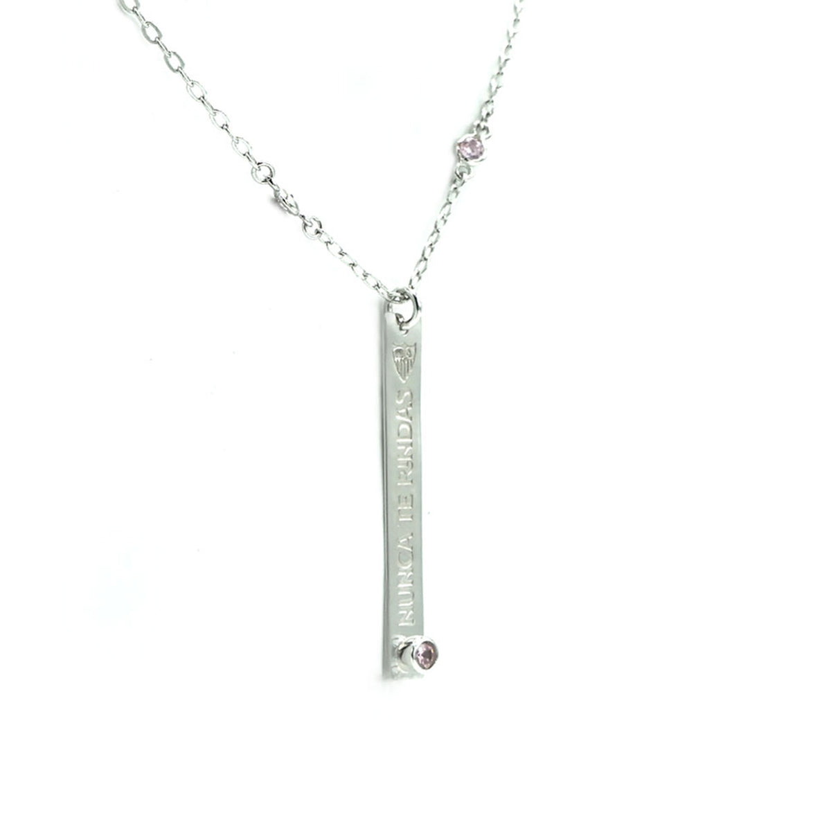 Sterling silver necklace with pink zirconia