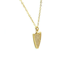 Gold Plated Silver Zircon Crest Necklace