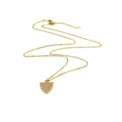 Gold Plated Silver Zircon Crest Necklace