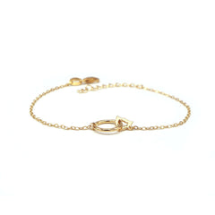 Gold plated silver bracelet with hoop and crest silhouette