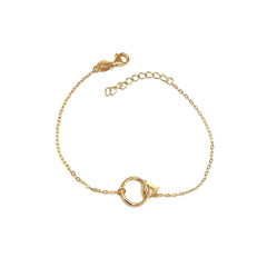 Gold plated silver bracelet with hoop and crest silhouette