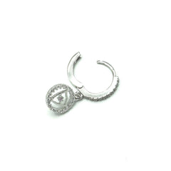 Silver and zircon pendant earrings