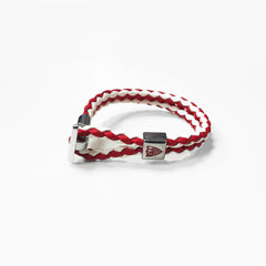 Pulsera cierre correílla roja y blanca
