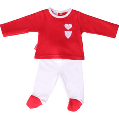 Red printed baby set