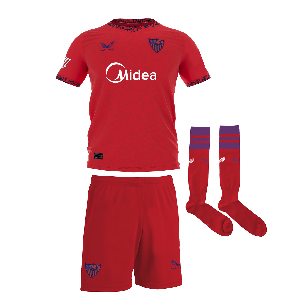 Conjunto 2ª infantil rojo 24/25