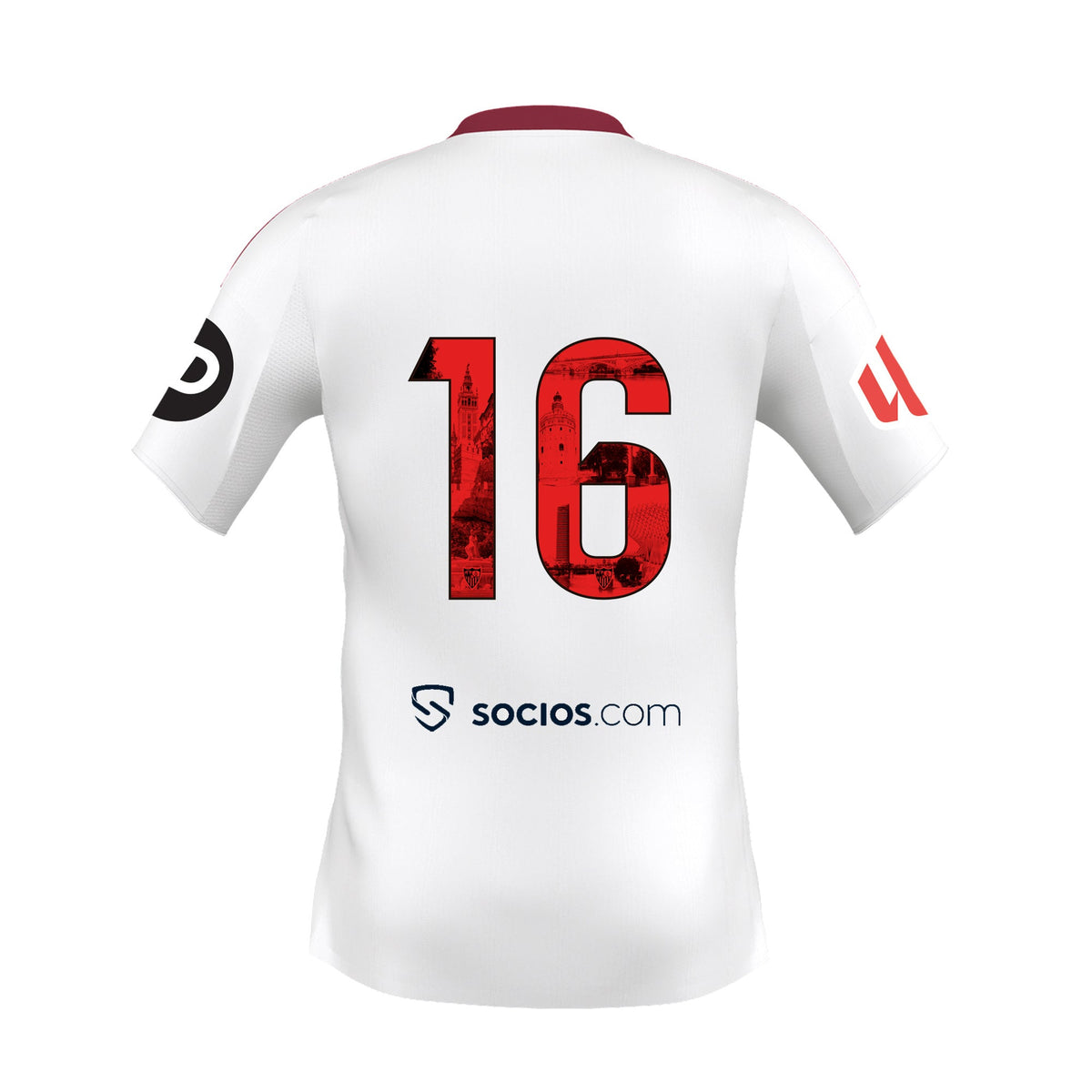 Personalización para Camiseta dorsal ciudad de Sevilla Nº16 Adulto 1ª Sevilla FC 25/26 M / White
