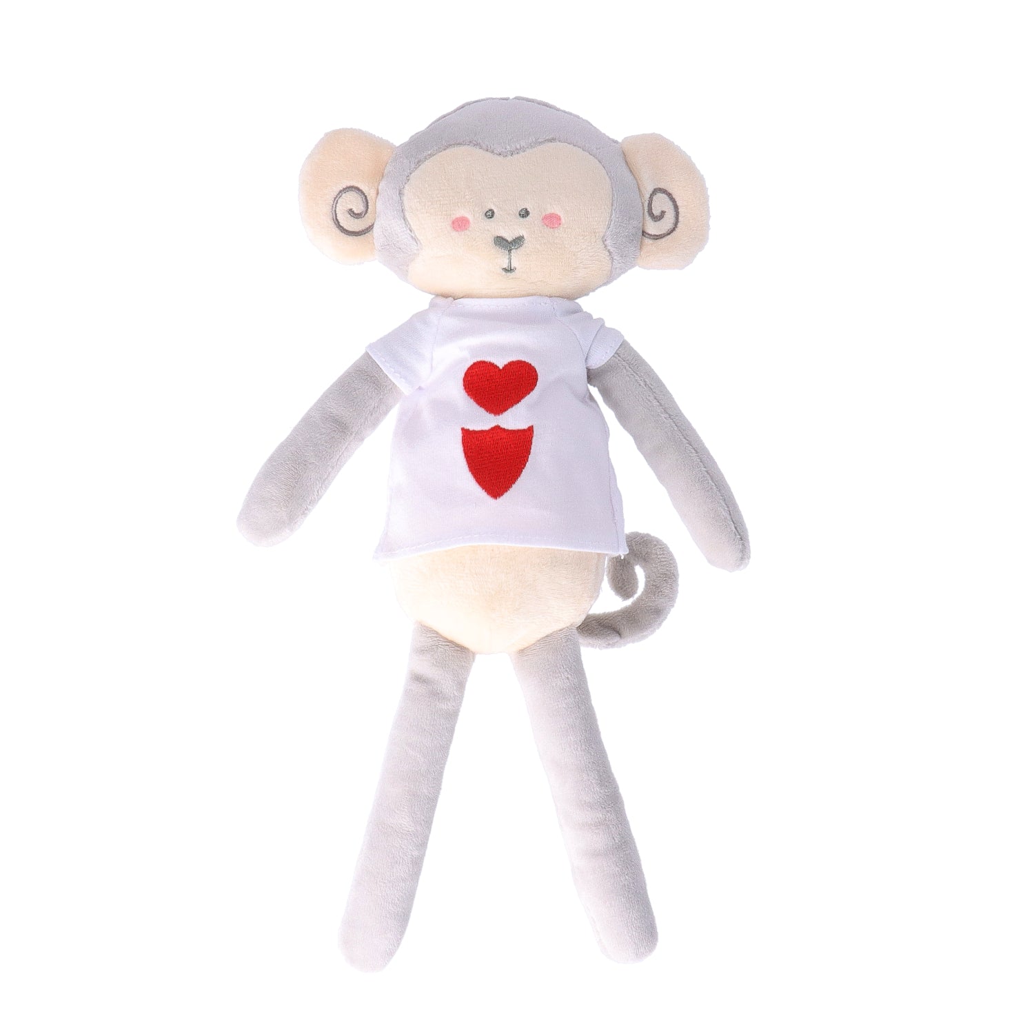 Grey stuffed monkey for babies