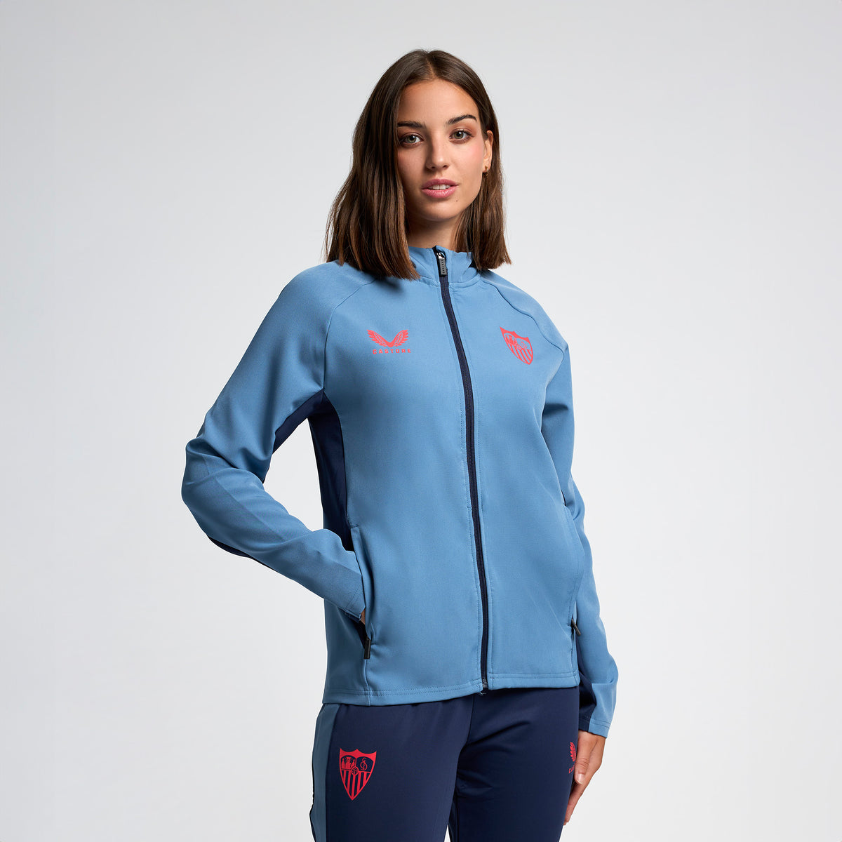 women sky blue tracksuit jacket 4/25