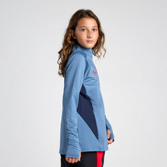 Kids Light blue half-zip training sweatshirt 24/25