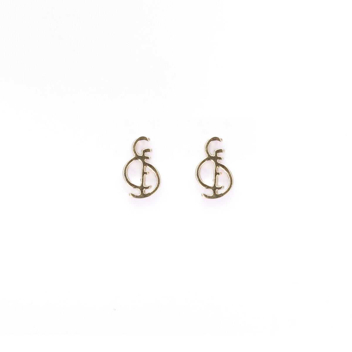 ‘SFC’ gold plated earrings