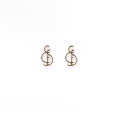 ‘SFC’ gold dipped earrings