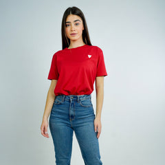 Women Red Shirt Embroidered Crest 23/24