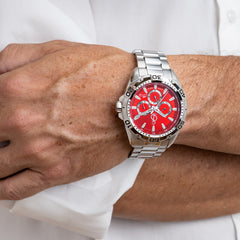 Men's red dial watch