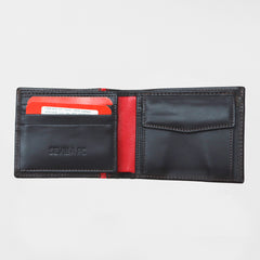 Cartera americana vivo rojo piel marrón