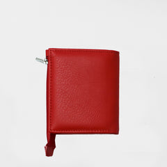 Monedero de piel rojo para mujer