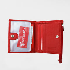 Monedero de piel rojo para mujer