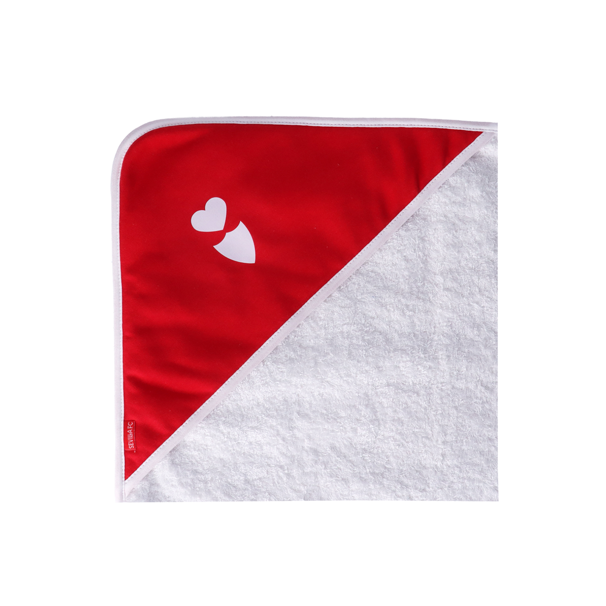White and red baby bath cape