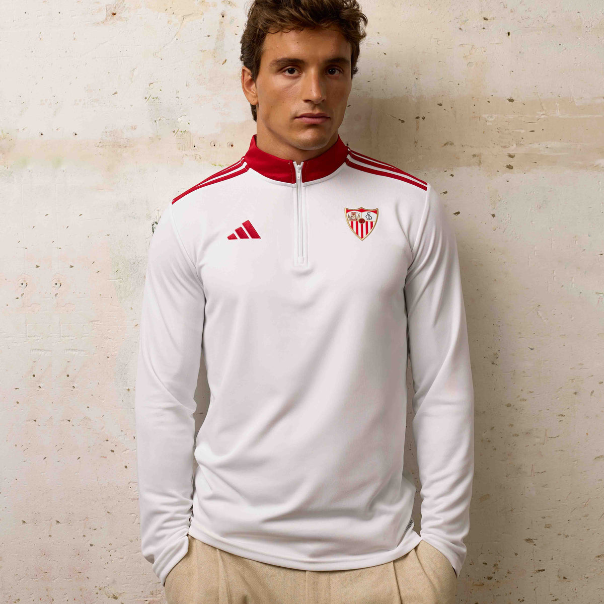 Sudadera blanca prematch adulto 25/26