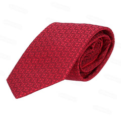 Red tie with black clover shape Crests