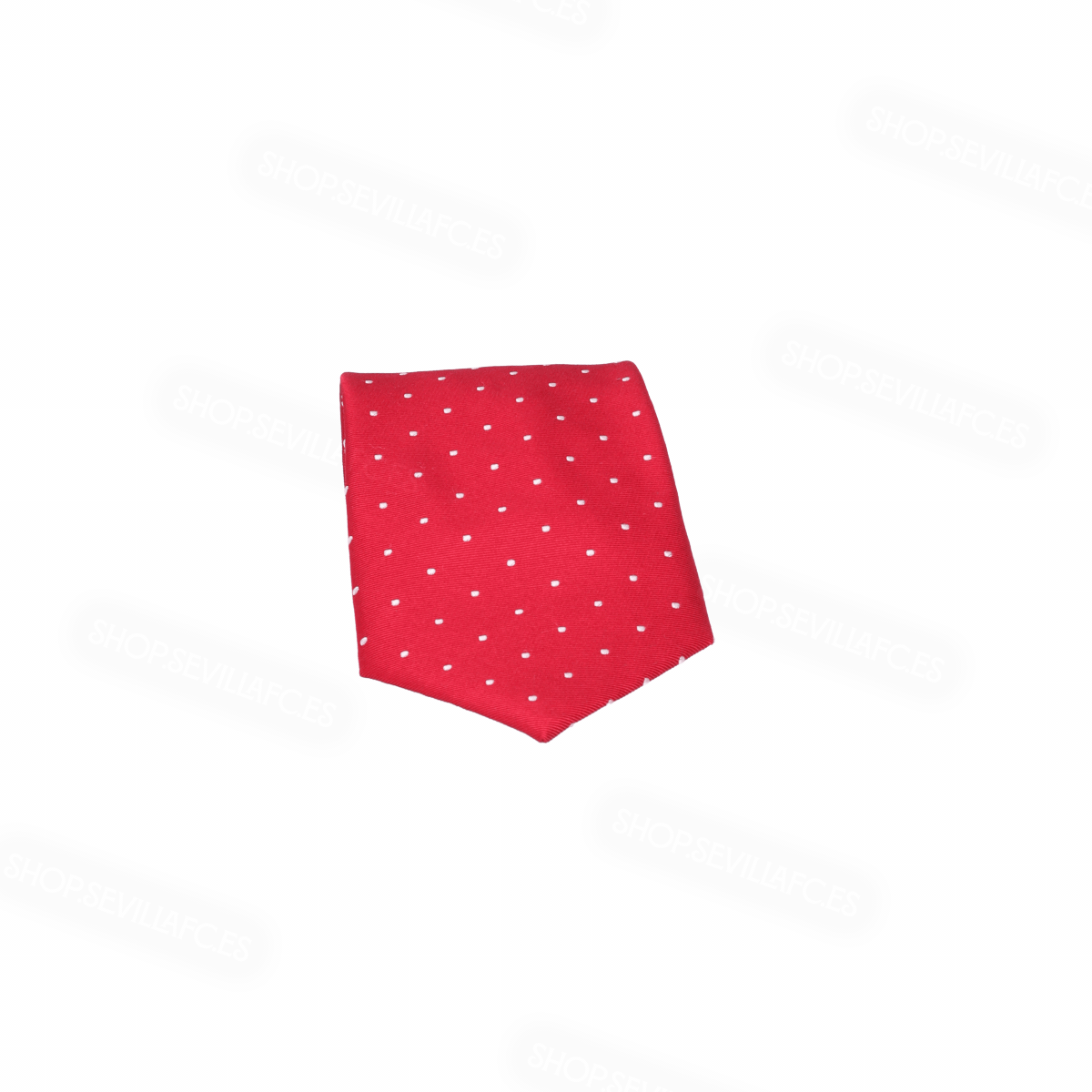 Red tie with white polka dots