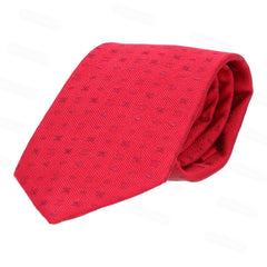 Red tie with embroidered motifs