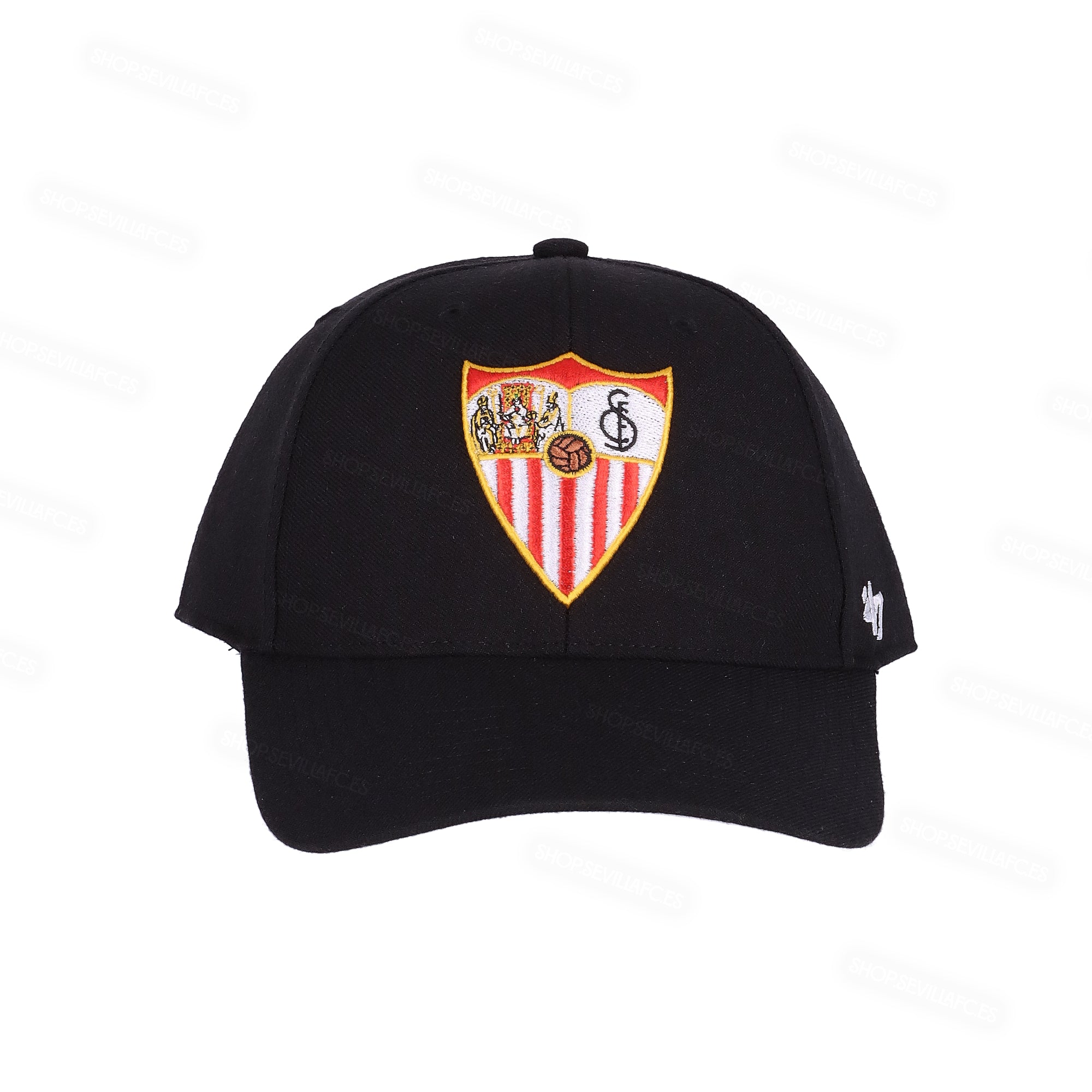 Gorra negra con velcro y escudo del Sevilla Fútbol Club