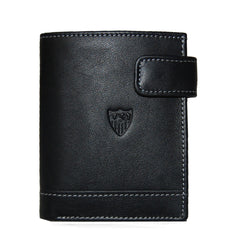 Black wallet with leather closure