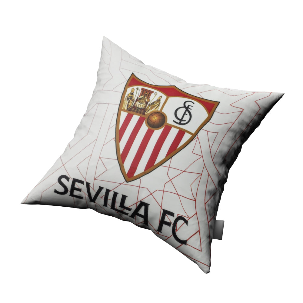 White cushion cover with crest